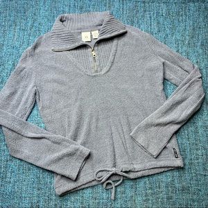 Armani Exchange Terry Cloth 1/4 Zip Collared Pullover Sweatshirt